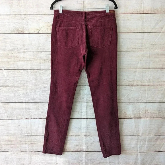 Pilcro & The Letterpress Serif Size 27 Slim St Leg Corduroy Maroon Pants Jeans - Picture 8 of 11